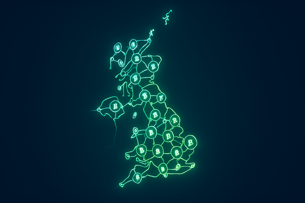 Map of Great Britain formed from a network of EV charging point markers